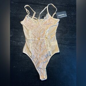 Celebrity Hera Collection Nude Lace Bodysuit